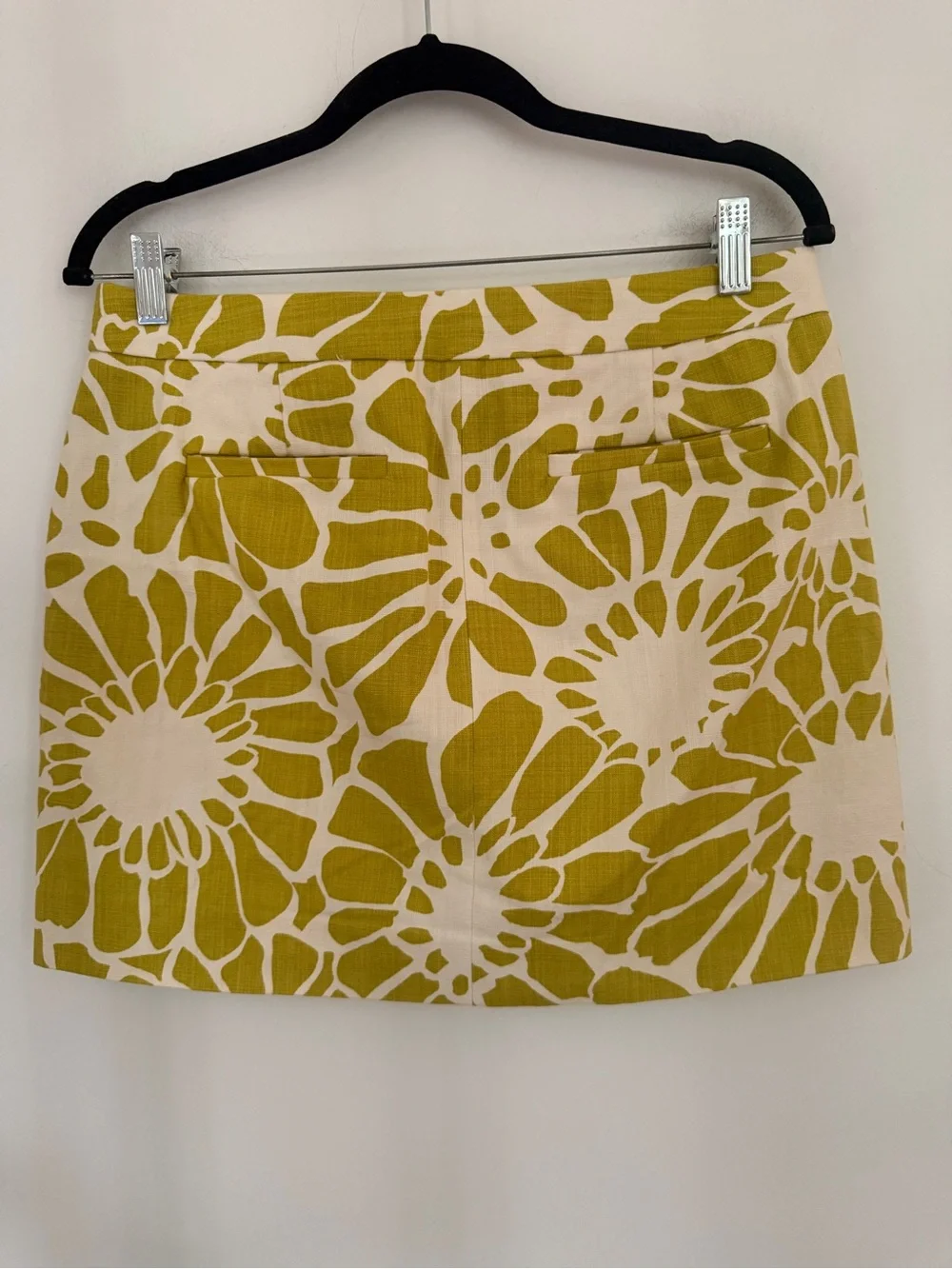 J.Crew Floral Cotton Mini Skirt Mustard Ivory Size 6